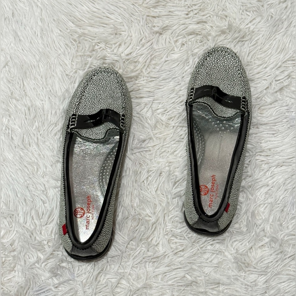 Marc Joseph Women’s Black  Stingray Driving Loafers Sz 8 1/2 Casual Flats